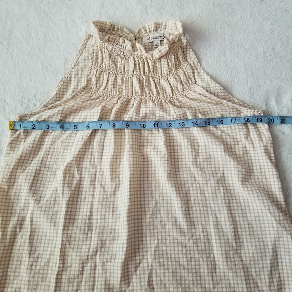 NANETTE LEPORE Gingham Ruffle Smocked Neck Sleeveless Blouse Size S - Picture 10 of 12